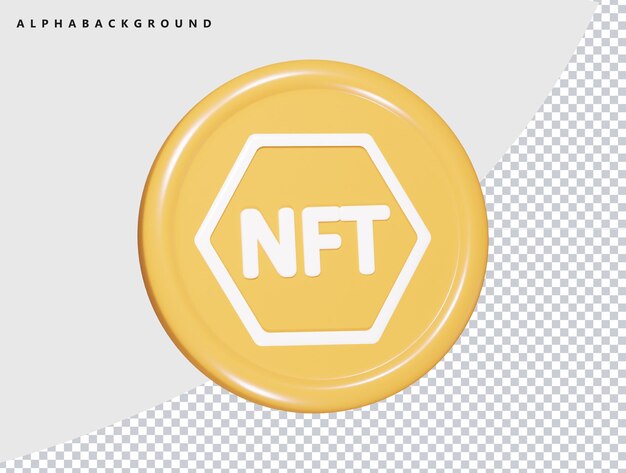 Ilustración de render 3d del icono Nft