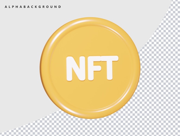 Ilustración de render 3d del icono Nft