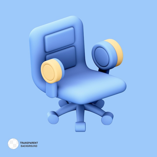 Ilustración de render 3d de icono de silla azul psd