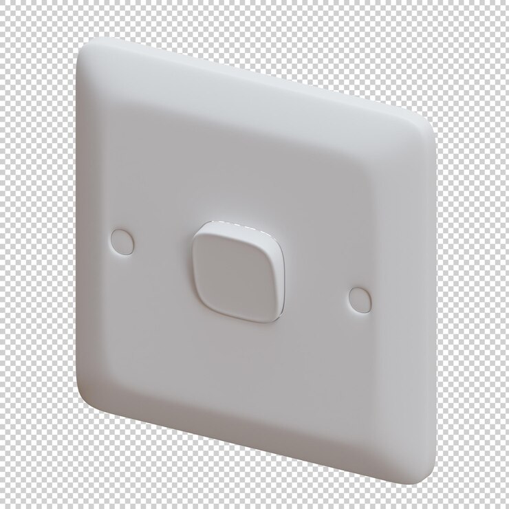 PSD ilustración de render 3d del interruptor de un solo botón