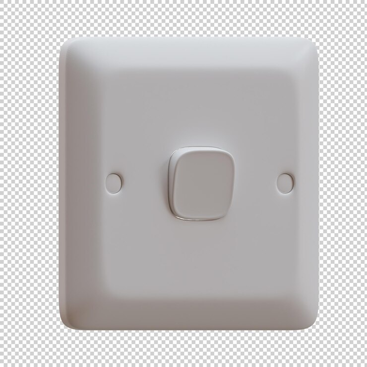 PSD ilustración de render 3d del interruptor de un solo botón
