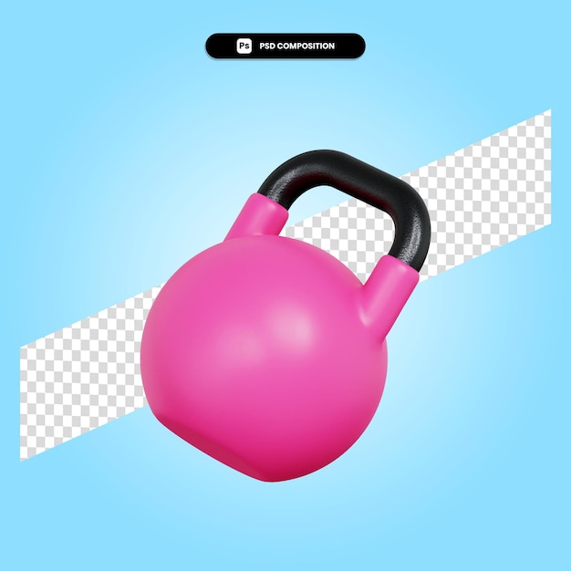Ilustración de render 3d de Kettlebell aislado