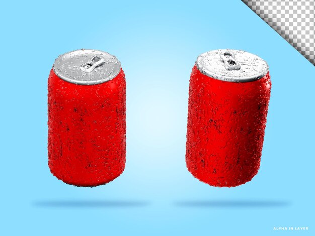 Ilustración de render 3d de lata de refresco aislado