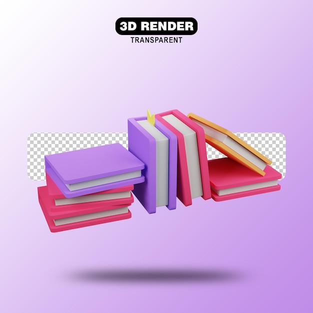 Ilustración de render 3d de libro