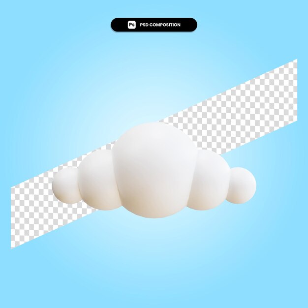 Ilustración de render 3d de nube aislada