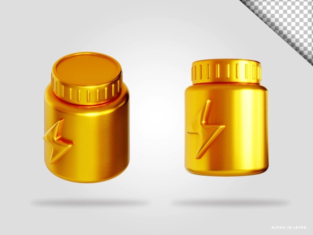 Ilustración de render 3d de pastillas de oro aislado