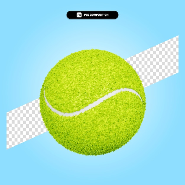 Ilustración de render 3d de pelota de tenis aislado