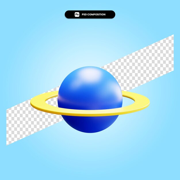 Ilustración de render 3d planeta aislado