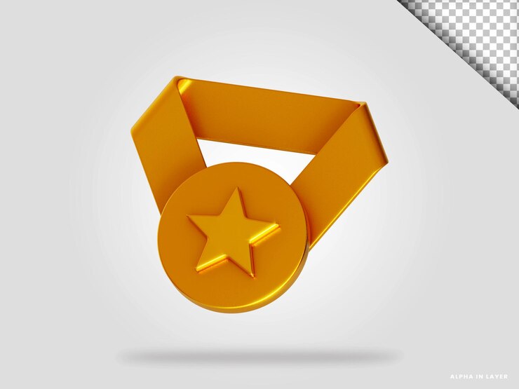 PSD ilustración de render 3d de premio de oro aislado