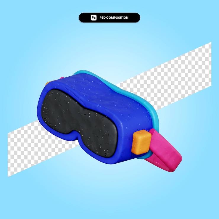 PSD ilustración de render 3d de realidad virtual aislado