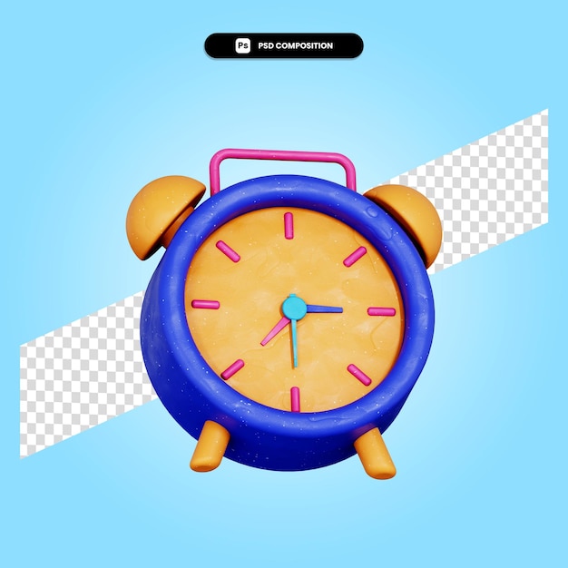 Ilustración de render 3d de reloj aislado