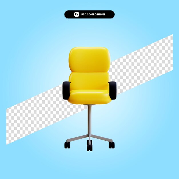 Ilustración de render 3d de silla de oficina moderna aislada