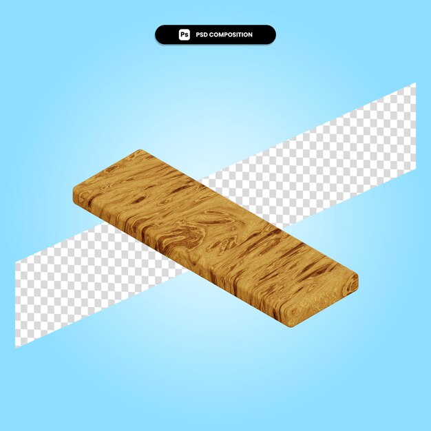 Ilustración de render 3d de tablero de madera aislado
