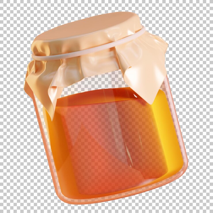 PSD ilustración de render 3d de tarro de miel aislado psd