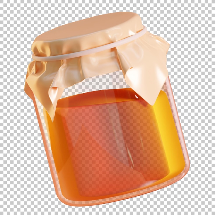 PSD ilustración de render 3d de tarro de miel aislado psd