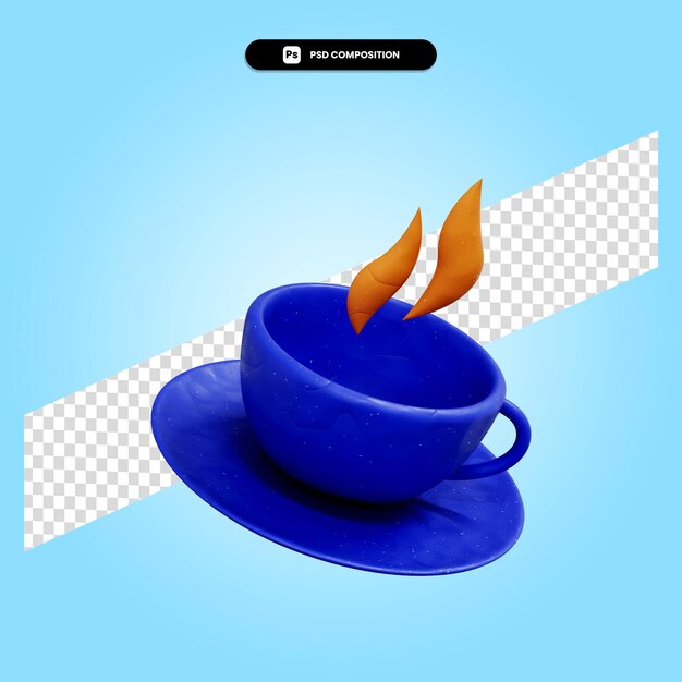 Ilustración de render 3d de taza de café aislado