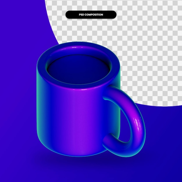 Ilustración de render 3d de taza de té aislado