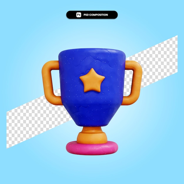 Ilustración de render 3d de trofeo aislado