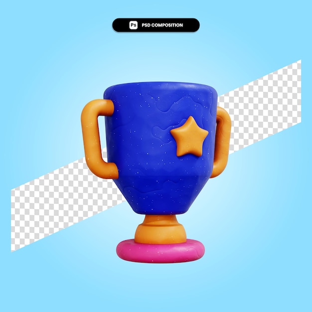 Ilustración de render 3d de trofeo aislado