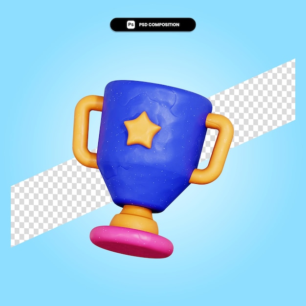 Ilustración de render 3d de trofeo aislado