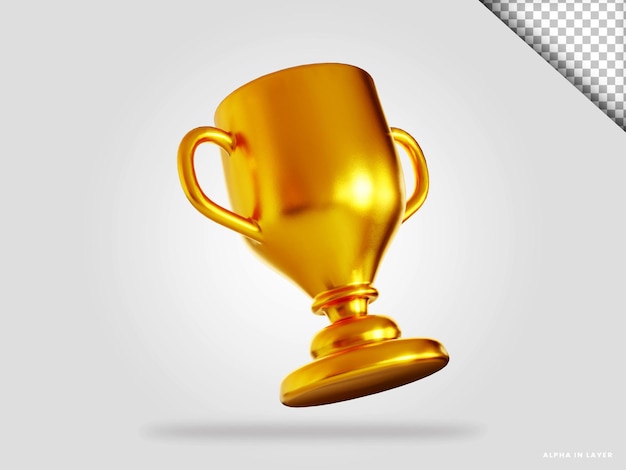 Ilustración de render 3d de trofeo de oro aislado