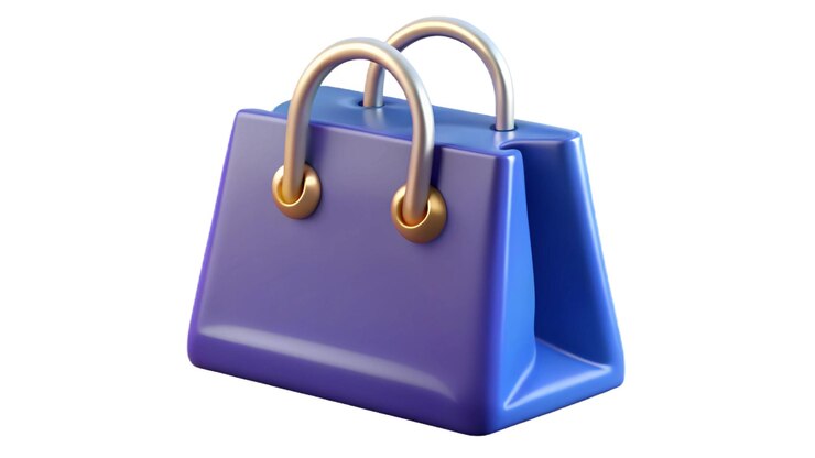 PSD ilustración de renderización 3d aislada de la bolsa de compras