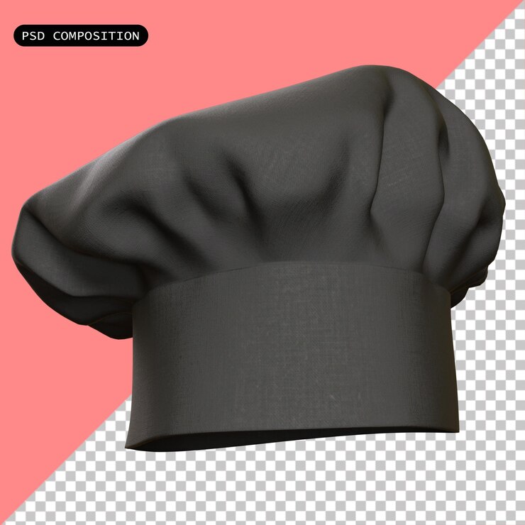 PSD ilustración de renderización 3d aislada de psd hat chef
