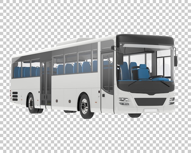 Ilustración de renderización 3D del autobús de la ciudad en un fondo transparente