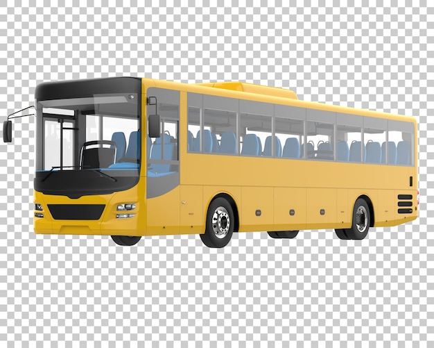 Ilustración de renderización 3D del autobús de la ciudad en un fondo transparente