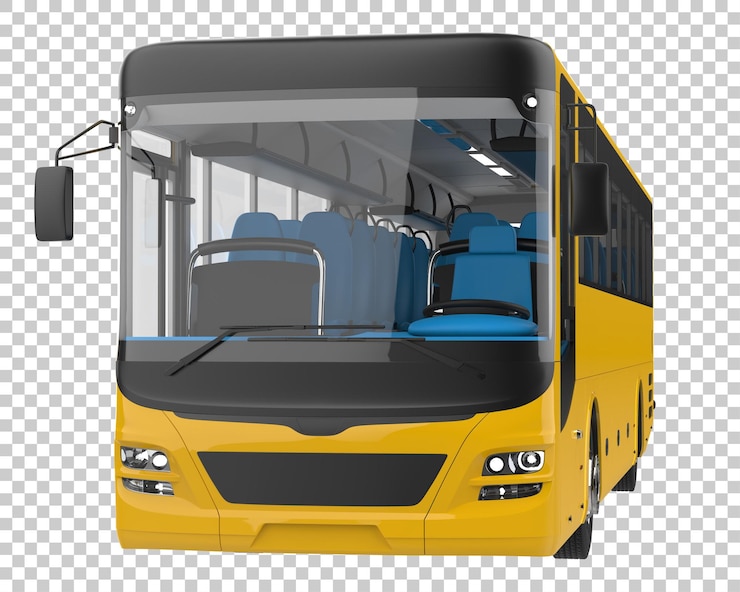 PSD ilustración de renderización 3d del autobús de la ciudad en un fondo transparente