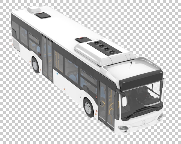 Ilustración de renderización 3D del autobús de la ciudad en un fondo transparente