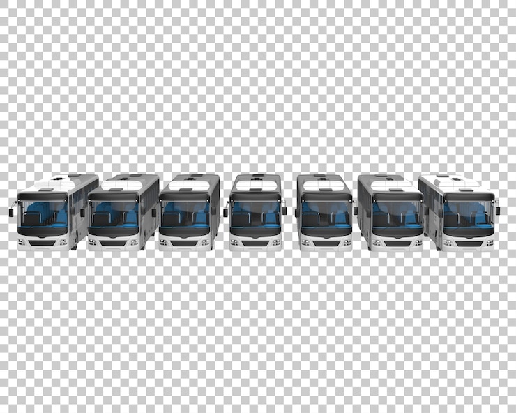 PSD ilustración de renderización 3d del autobús de la ciudad en un fondo transparente