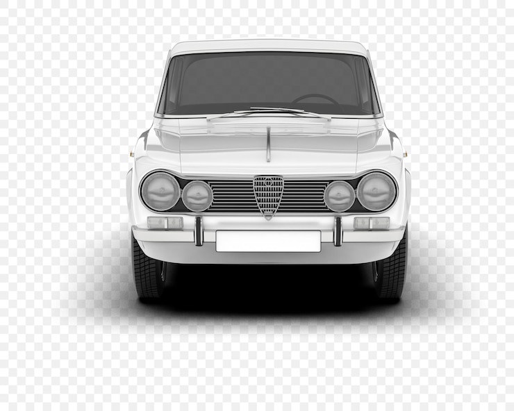 PSD ilustración de renderización 3d de un automóvil clásico aislado en un fondo transparente