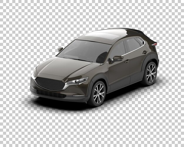 Ilustración de renderización 3D de automóviles modernos aislados en el fondo