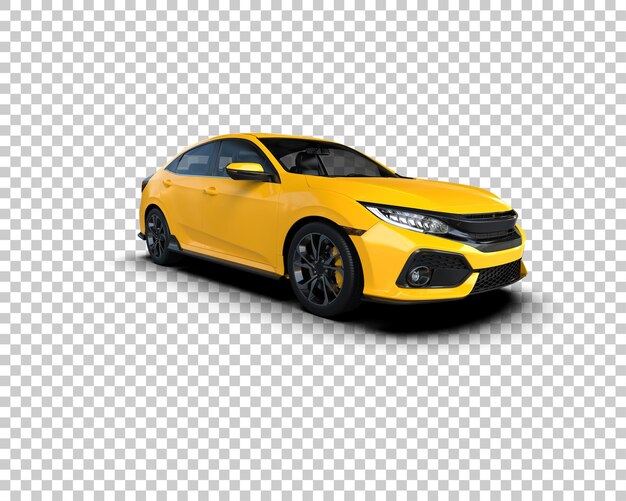 Ilustración de renderización 3D de automóviles modernos aislados en el fondo
