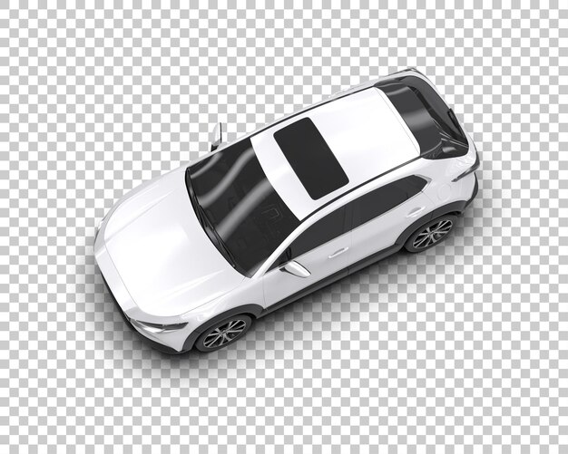 Ilustración de renderización 3D de automóviles modernos aislados en el fondo