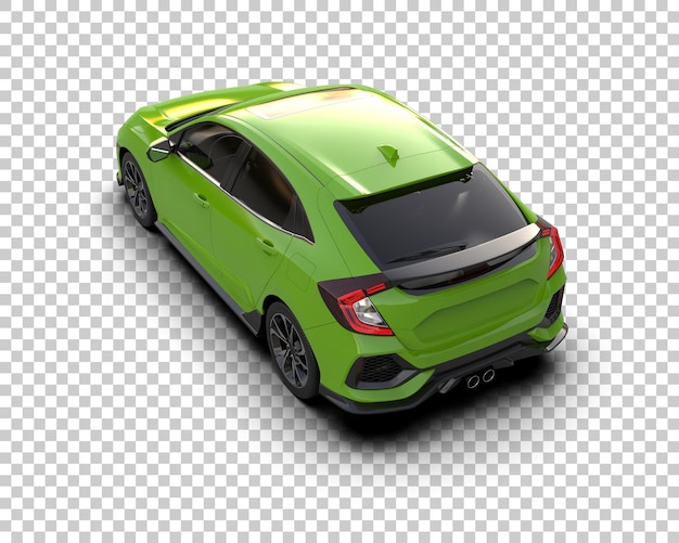 Ilustración de renderización 3D de automóviles modernos aislados en el fondo