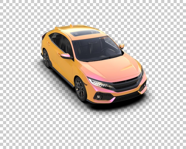 Ilustración de renderización 3D de automóviles modernos aislados en el fondo