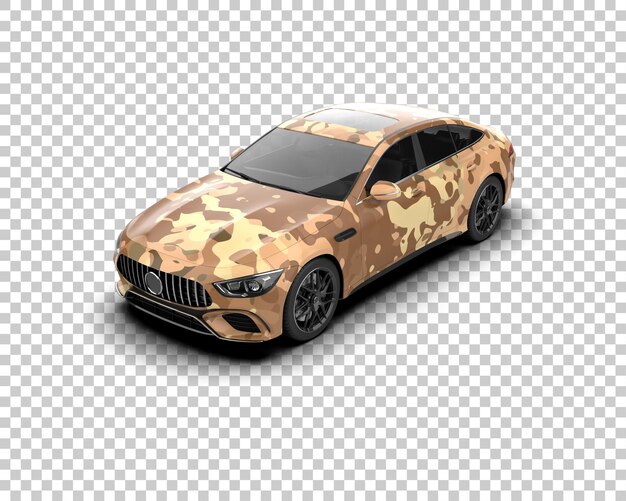 Ilustración de renderización 3D de automóviles modernos aislados en el fondo