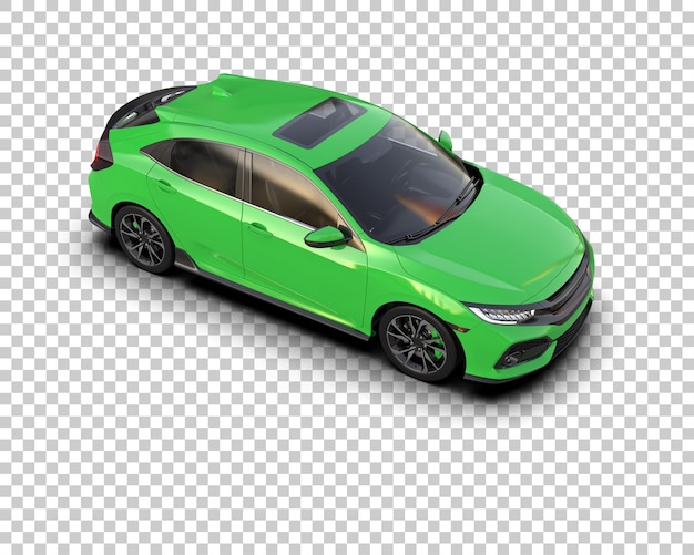Ilustración de renderización 3D de automóviles modernos aislados en el fondo