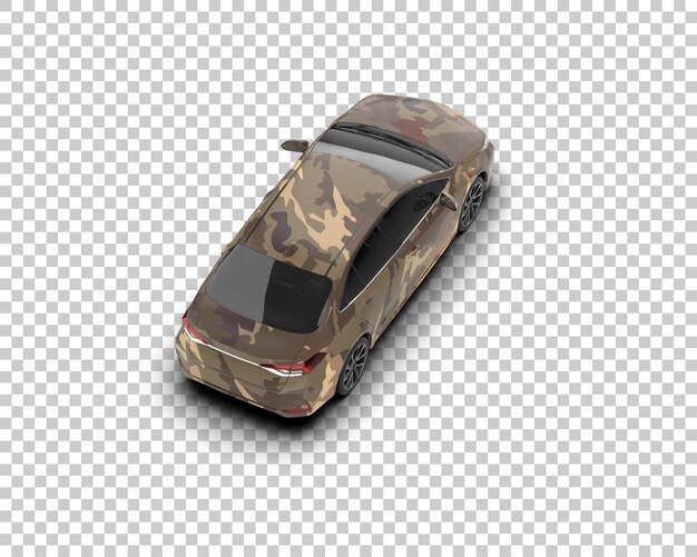 Ilustración de renderización 3D de automóviles modernos aislados en el fondo