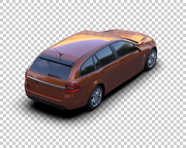 Ilustración de renderización 3D de automóviles modernos aislados en el fondo