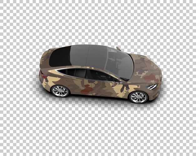 Ilustración de renderización 3D de automóviles modernos aislados en el fondo