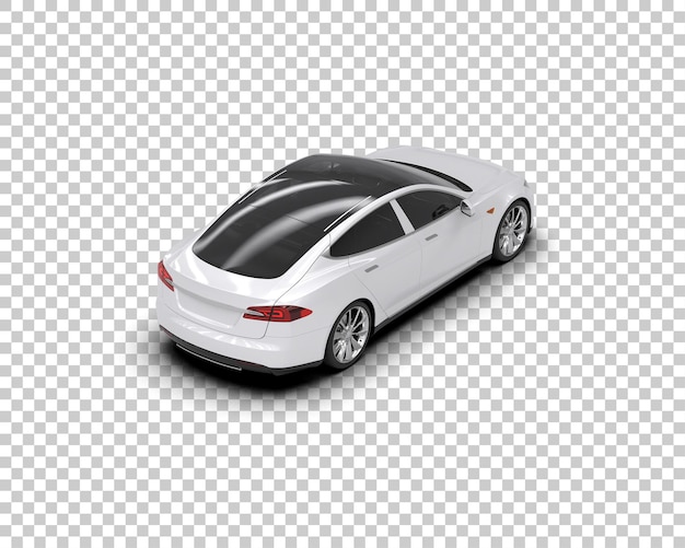 Ilustración de renderización 3D de automóviles modernos aislados en el fondo