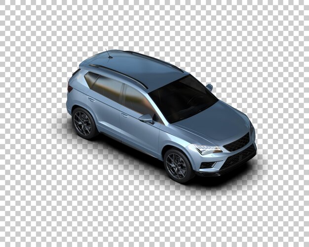 Ilustración de renderización 3D de automóviles modernos aislados en el fondo