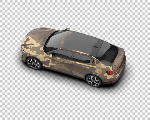 Ilustración de renderización 3D de automóviles modernos aislados en el fondo