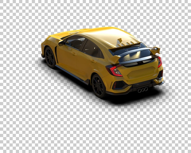 Ilustración de renderización 3D de automóviles realistas aislados en el fondo