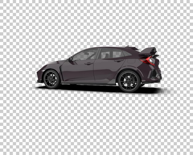 Ilustración de renderización 3D de automóviles realistas aislados en el fondo
