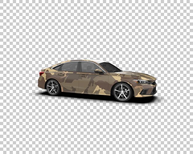 Ilustración de renderización 3D de automóviles realistas aislados en el fondo