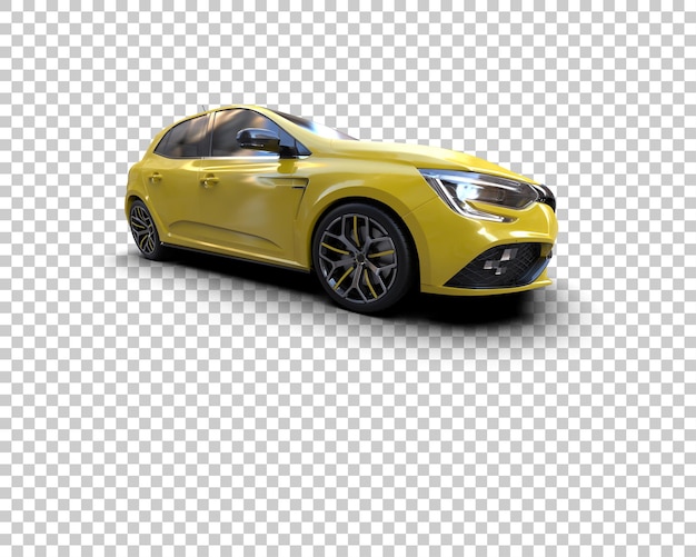 Ilustración de renderización 3D de automóviles realistas aislados en el fondo